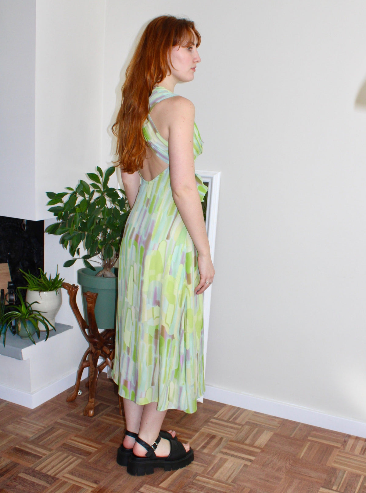 Sample - Cyra midi green viscose