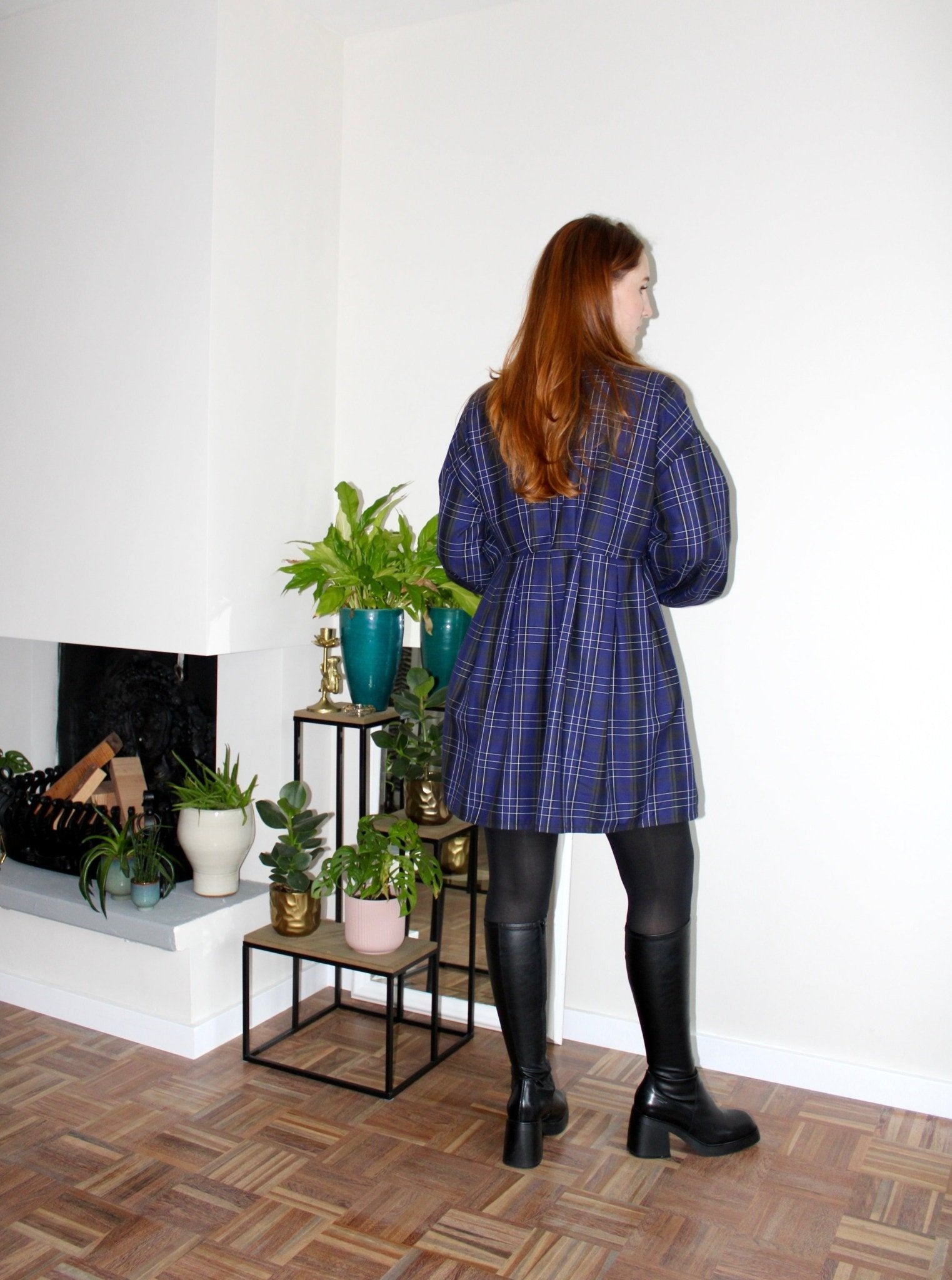 Rory mini dress purple plaid cotton - Luci's Lemons