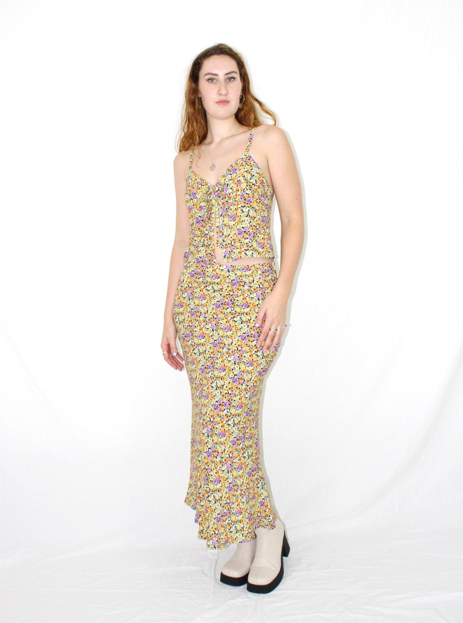 Violetta skirt floral viscose - Luci's Lemons