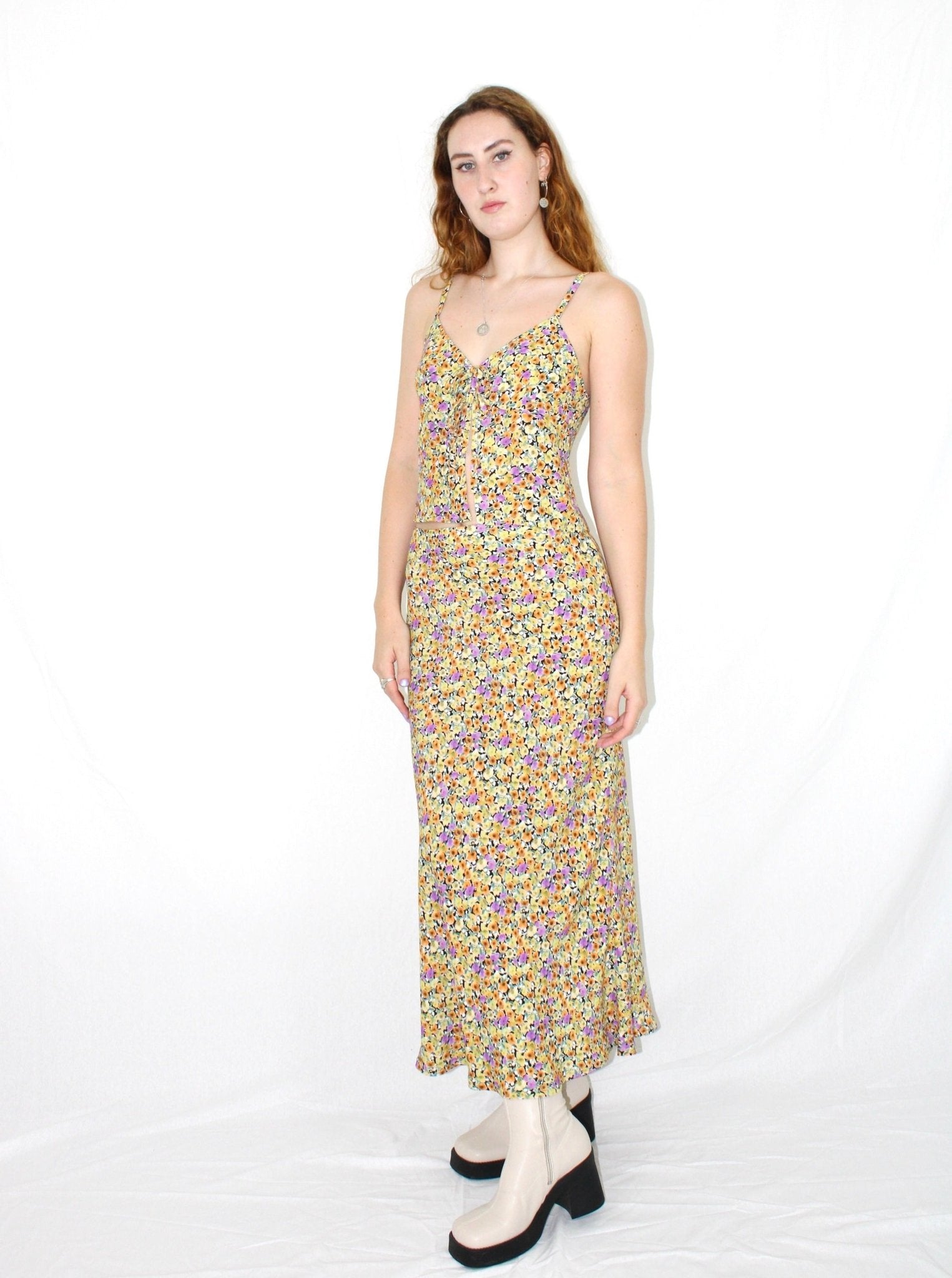Violetta skirt floral viscose - Luci's Lemons